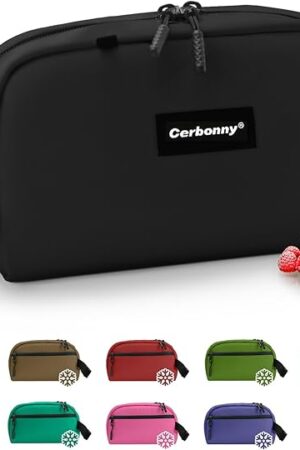CERBONNY Small Cooler Bag Freezable Lunch for Work School Travel,Leak-proof Bag,Small Insulated For Kids/Adults,Freezer Bags,Freezable Snack Bag,Mini Fit Yogurt Black