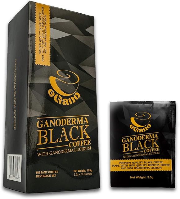 1 Box eGano Ganoderma Black Coffee (3.5g x 30 Sachets) - Premium Quality Instant Coffee With Ganoderma Lucidum Extract