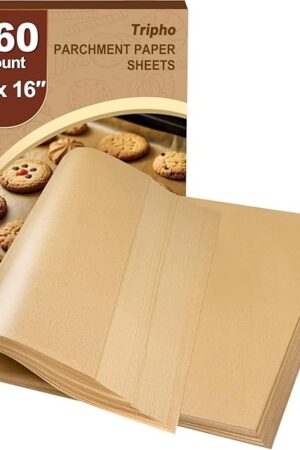360 Count 12"x 16" Heavy Duty Parchment Paper Sheets for Baking, No-Stick & No-Leak Unbleached Baking Paper, Pre-cut Half Parchment Paper Sheets for Oven, Air Fryer, Microwave