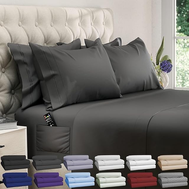 DREAMCARE 2500 Supreme Collection Hotel Luxury Cooling Bed Sheets Set Extra Soft with Side Pocket