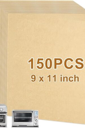 YQL 9x11 Inch 150PCS Air Fryer Disposable Liners, Unbleached Parchment Paper Rectangular for Cuisinart Air Fryer Toaster Oven Baking,Sheet Accessories for Breville Smart Oven Fryer Pro BOV900BSS