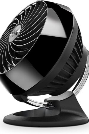 Vornado 160 Personal Air Circulator, Small Fan for Dorm, Desk, and Bedside, Powerful Personal Cooling, 2 Speed Settings, Vortex Air Circulation, Chrome Glide Bar, Multi-Directional Airflow, Black