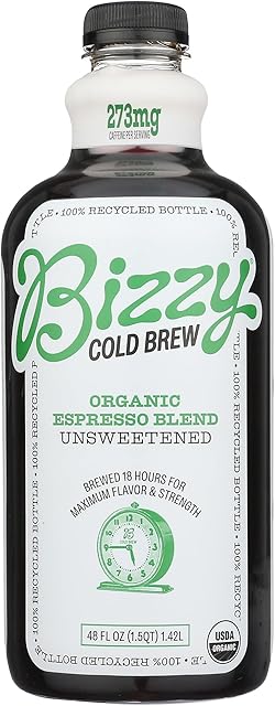 Bizzy Cold Brew Coffee, Organic, Espresso Blend, Unsweetened - 48 fl oz