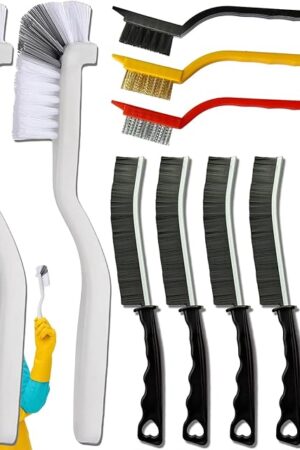 11Pcs Crevice Cleaning Brush,Gap Cleaning Brush with Long Handle,Small Gap Cleaning Brush for Bathroom Kitchen Toilet Water Cup Bottle and Window Groove