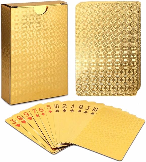 The EAY Gold Waterproof Playing Cards - Poker Deck for Parties and Games