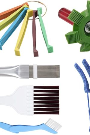 6 PCS Air Conditioning Fin Cleaner Set, Air Conditioner Fin Comb Straightener Tool, HVAC Coil Cleaning Brush for AC Radiator Evaporator Maintenance Clean Tool