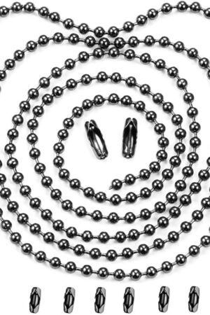 Vinaco Pull Chain Extension, 2 Pack 36" Stainless Steel Ceiling Fan Pull Chain, Strong Bearing & Rustproof, 6 Size Light Chain Pull Extender with 6 Solid Matching Connectors