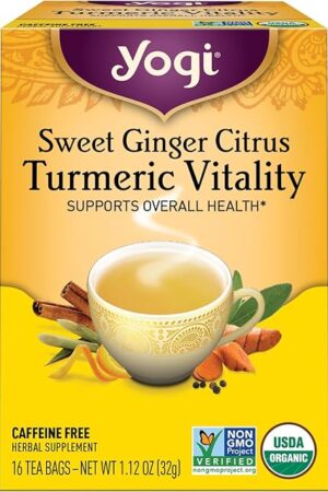 Yogi Tea Organic Sweet Ginger Vitality Tumeric Tea, 16 CT
