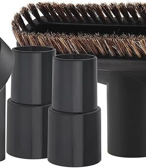 Vacuum Brushes 1.26inch Horse Hair Vacuum Attachment, 5.9inch Vacuum Floor Brushes Vacuum Cleaner Round Brushes with 1.06inch to 1.37inch Adapter, Vacuum Head Brush Replacement for Household Cleaning