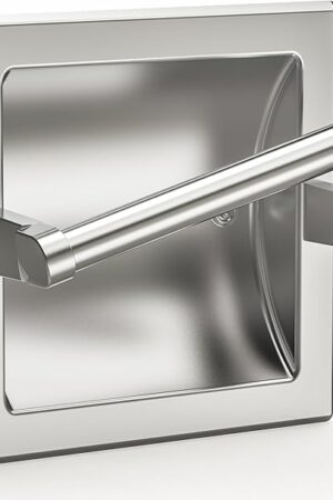 Brushed Nickel Recessed Toilet Paper Holder,Pivoting Toilet Tissue Holder,Made of SUS304 Stainless Steel, in Wall Toilet Paper Holder with Bracket