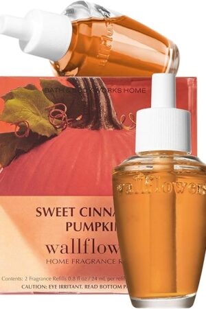 Bath & Body Works Sweet Cinnamon Pumpkin Wallflowers Home Fragrance Refills, 2-Pack (1.6 fl oz total)