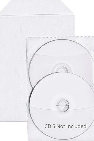 100 Clear CPP Movie Plastic Sleeves + 2 Disc Non-Woven Sleeves by StarTechDeals