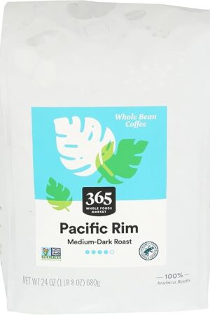 365 by Whole Foods Market, Pacific Rim Whole Bean Coffee, Medium-Dark Roast, 24 Ounce