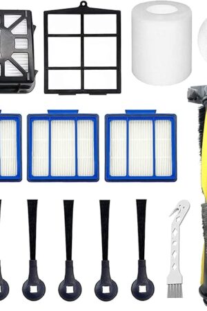 Accessories Kit for for Shark IQ RV1001AE, Shark AV911S EZ, AV1010AE RV1000 RV1001 AV970 AV993 AV1002AE UR1000SR UR1005AE Robot Vacuum Cleaner,1 Main Brush,3 Filters,6Side Brushes,1Pre Filter
