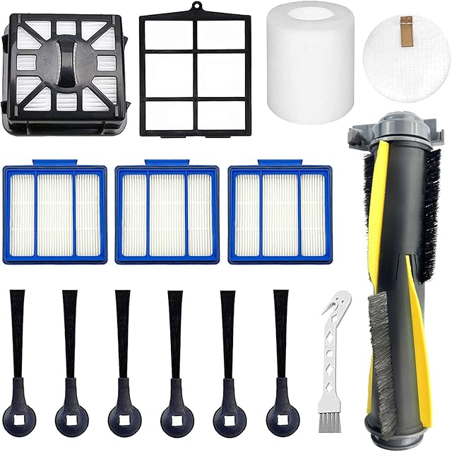 Accessories Kit for for Shark IQ RV1001AE, Shark AV911S EZ, AV1010AE RV1000 RV1001 AV970 AV993 AV1002AE UR1000SR UR1005AE Robot Vacuum Cleaner,1 Main Brush,3 Filters,6Side Brushes,1Pre Filter