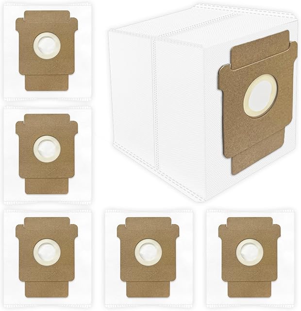Dust Bags Compatible For iRobot Roomba Essential Vac 2 Q0520, 105 Vac / 104/105 Combo, Plus 405 (G181) (G185) / 505 Combo / 504 Vac, Max 705 Vac Robot Vacuum Cleaner, 6 Pcs