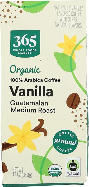 365 by Whole Foods Market, Organic Vanilla Guatemalan Medium Roast Ground Coffee, 12 Ounce
