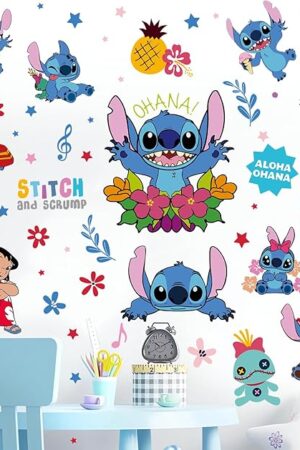 Wall Stickers for Kids, Cartoon Character Stickers for Children Room, DIY Removable Stickers for Baby Kids Nursery Girls Bedroom Living Room Playroom Wall Decoration by HeyAlpha (Aloha)