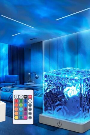 1 Pack Northern Lights Projector Night Light, 16 Colors Northern Lights Lamp Aurora Light Projector for Bedroom, Wave Night Light with Remote Control & Adapter, Room Decor
