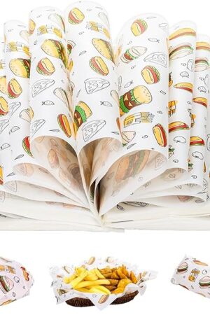 1000 Pcs Deli Wax Paper Sheets, 12x12 Inch Grease-proof Sandwich Wrap Paper, Disposable Food Basket Liners for Basket, Boat, Party, Festival, Outdoor Picnic