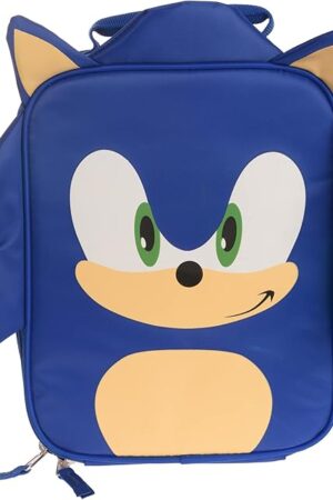 AI ACCESSORY INNOVATIONS Sonic The Hedgehog Insulated Lunch Box, Mini Gaming Cooler with 3D Features and Top Padded Handle