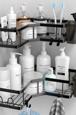 Corner Shower Caddy 2 Pack Stainless Steel Adhesive Shower Corner Organizer Shelves