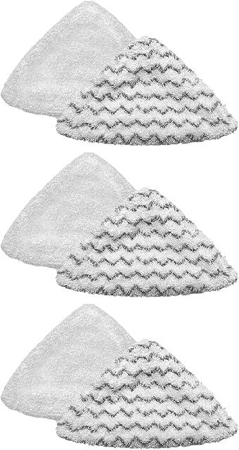 6-Pack Replacement Steam Mop Pads, Compatible with Bissel Bissell PowerEdge and PowerForce Lift-Off Steam Mop 2078, 2165, 20781 Washable Reusable Replacement Mop Pads (3 Soft + 3 Scrubby)