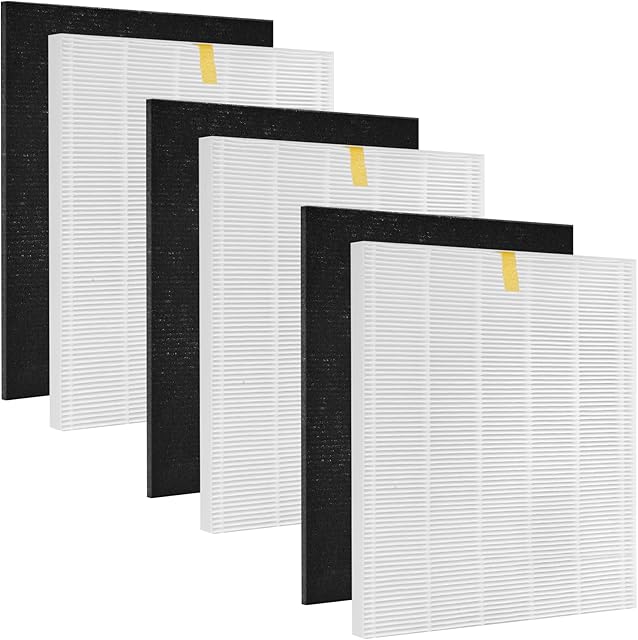 3 pack C545 Replacement HEPA Filter Compatible Winix C545, B151, P150, 9300 Air Puri-fier Filter S,3 True HEPA Filter+3 Activated Carbon Pre-Filter,Compare to Part Number 1712-0096-00, 2522-0058-00