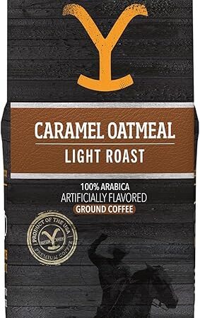 Yellowstone Caramel Oatmeal Light Roast Coffee,100% Arabica Ground Coffee, 12 oz.