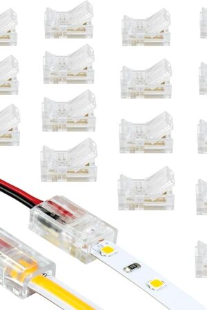 Armacost Lighting 566021 White/Single Color LED Wire to Tape Connector - 18 Pk