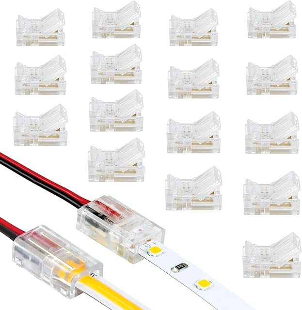 Armacost Lighting 566021 White/Single Color LED Wire to Tape Connector - 18 Pk