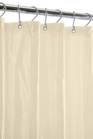 Bath Bliss PVC Shower Curtain Liner 70"x 72" | Magnetic Hem | Beige, 3G Standard