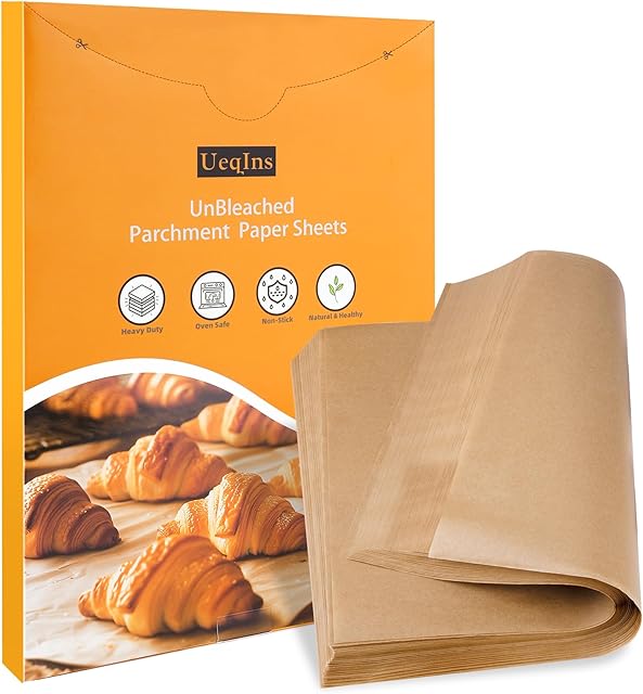 200PCS Unbleached Precut Parchment Paper Sheets, 12x16 Inches,Non-Toxic, Non-Stick, Multipurpose for Baking, Air Fryer, Grilling, Steaming, for Bread, Cookies, Cup Cakes and more