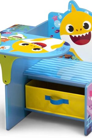Baby Shark Chair Desk with Storage Bin - Ideal for Arts & Crafts, Snack Time, Homeschooling, Homework & More by Delta Children