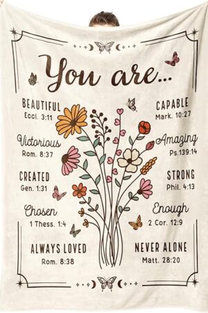 BeneCharm Christian Birthday Gifts for Women, Christian Blanket, Religious Gifts for Women Friendship, Inspirational Catholic Spiritual Presents for Best Friend, Sister, Mom, Daughter, 50'' x 60''