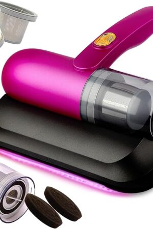 Bed Vacuum Cleaner, 13Kpa Strong Suction and Low Noise, UV Light, Washable HEPA Filter for Deep Clean, Handheld Vacuum Effectively Clean Up Bed,Mattress Vacuum Corded,Sofas, Pet Hair and Carpets