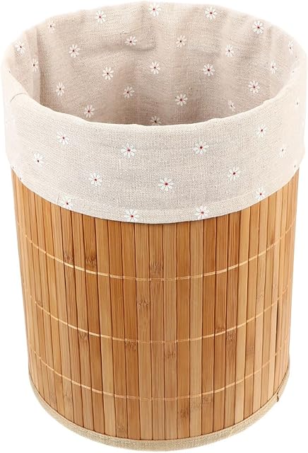 1Pc Foldable Bamboo Woven Storage Basket for Clothes Laundry Organizer Sundries Basket Clothes Storage Container Design Decorative Waste Bin