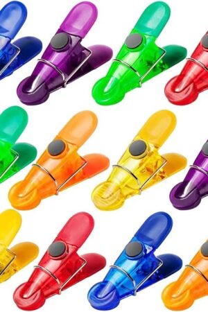 12 Pack Chip Bag Clips, Foods Snacks Bag Clamps Sealing Bar, Refrigerator Magnet Clips for Kitchen Use