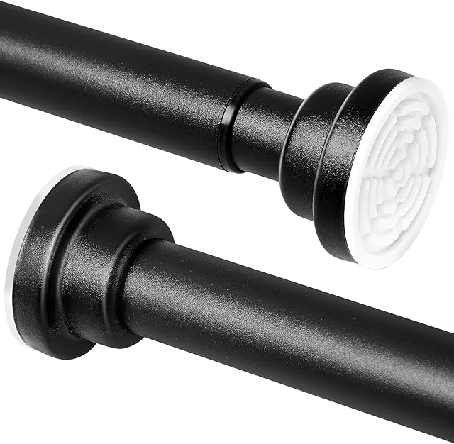 Shower Curtain Rod, 32-83 inch Heavy Duty Spring Tension Curtain Rod, Non Slip, Never Rust, No Drill Stainless Steel Adjustable Shower Rods for Bathroom, Window