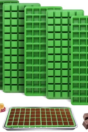 5 Pcs Silicone Food Molds for Harvest Right Freeze Dryer, Medium Tray Compatible Dividers for Freeze Drying Fruits, Candy, Chocolate, Pet Treats - BPA-Free, Reusable (Green)