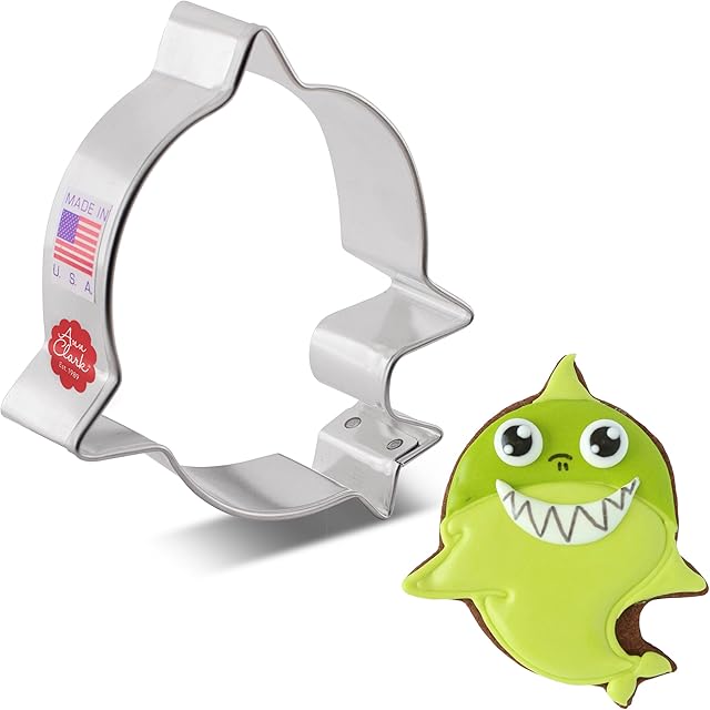 Ann Clark Cookie Cutters Little Shark Cookie Cutter, 3.75" Made in USA