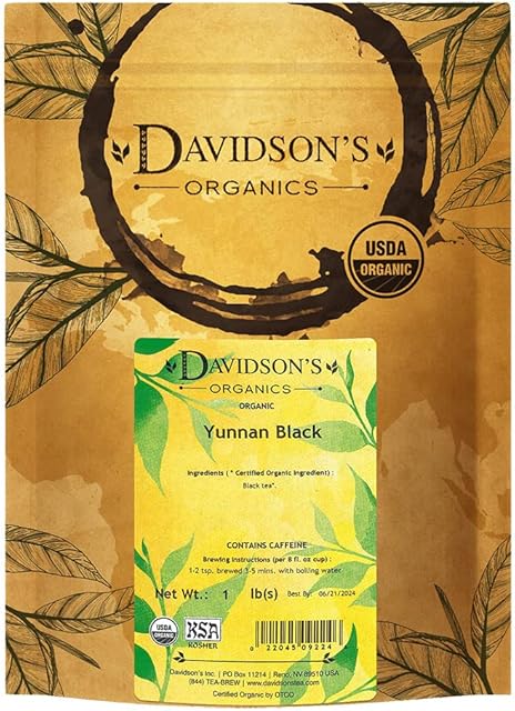 Davidson's Organics, Yunnan Black, Loose Leaf Tea, 16-Ounce Bag