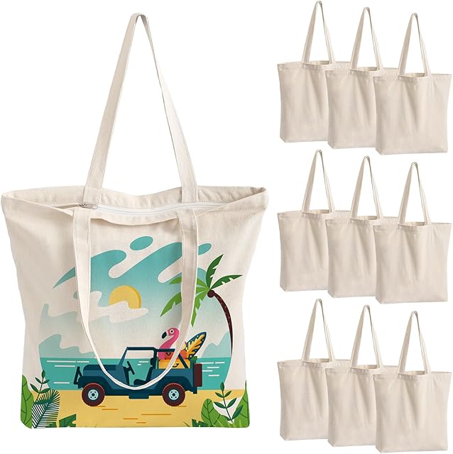 Canvas Tote Bag Reusable Grocery Bags Shopping Bags Craft Bags