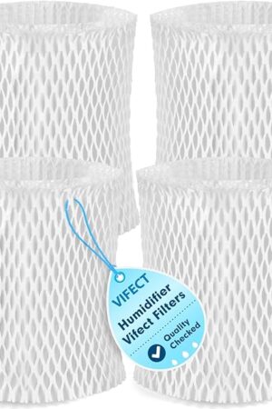 4 Pack Humidifier Wicking Replacement Filter Compatible with Canopy Bedside and Nursery Humidifier, Wood Pulp & Paper Filter