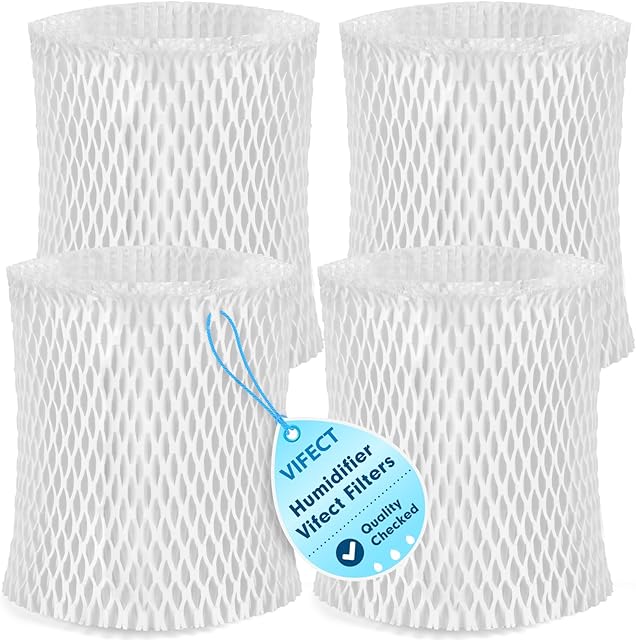 4 Pack Humidifier Wicking Replacement Filter Compatible with Canopy Bedside and Nursery Humidifier, Wood Pulp & Paper Filter
