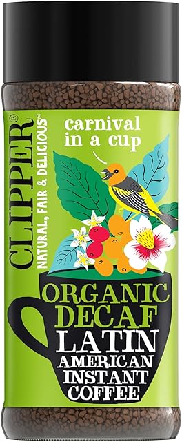 Clipper Coffee: Latin American Decaf Instant Coffee – Medium Roast Coffee, Freeze Dried & Ethically Sourced – 100g (3.53oz)