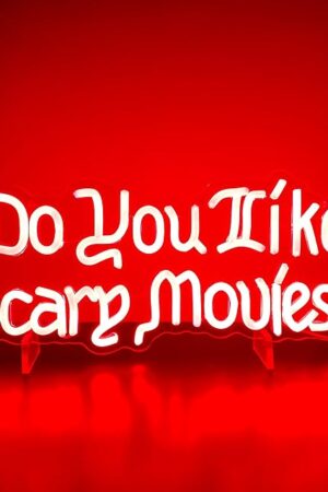 Do You Like Scary Movies Neon Sign LED Neon Light for Movie Night Party Decor Horror Room Gothic Font Halloween Decoration