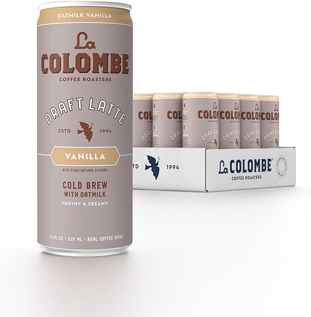 La Colombe Coffee, Oatmilk Vanilla Latte, 11 fl oz Cans (Pack of 12), Coffeehouse Quality Cold Brew, Specialty Grade Coffee Beans, Ready-to-Drink On-the-Go