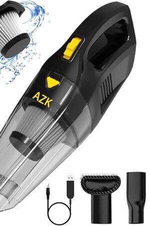 AZK Dust Busters Upgraded Hand held Vacuum Cordless Rechargeable and Portable Handheld Vacuums 12000Pa-16500Pa High Power for Car, Home, Office, Pet Hair Travel Cleaning Wet and Dry Use