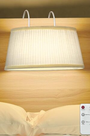 Bed Reading Light Headboard Reading Light with Adjustable Hook, Dimmable Book Light for Reading in Bed Bedtime Reading Lamp, 3 Color Modes and Battery Operated